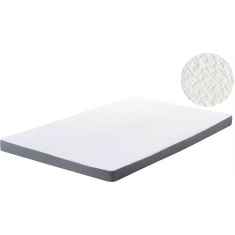 Beliani Foam Mattress Grey PU H2/3 Medium Firmness Single Size 2ft6 Fabric, Filling PU Foam, Does Not Require Assembly, Holds up to 250 kg, For Excessive Sweating Sufferers, 80 x 200 x 10 cm EASYREST 
