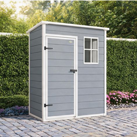 Abri de jardin grigio en alluminio PP 151 x 92 x 193 cm (1/5)