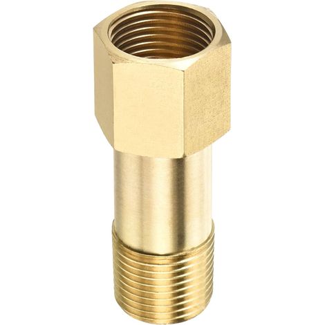 Rallonge Connecteur Tuyau Raccord - Laiton Hex Raccord, Convertisseur Adaptateur, Appliquer à Industriel Utilisation, (G3/8 Femelle à G3/8 Mâle Filetage 50mm, Doré) (1/5)