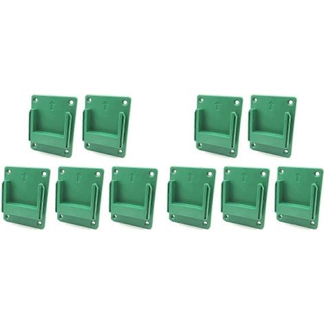 Lot de 10 supports muraux pour outils électriques, compatibles avec les batteries Li-Ion 18 V et les machines. (1/5)