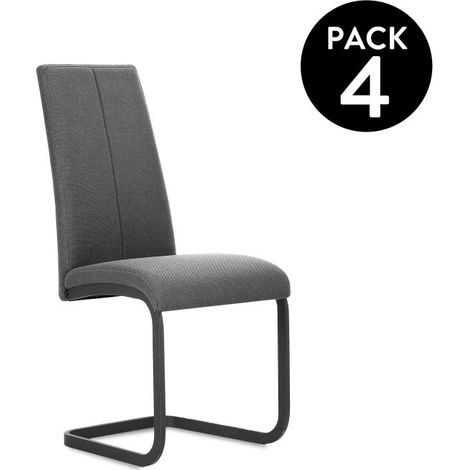 Pack 4 sillas de comedor Smile tejido Gris Antracita Smile 45,3cm (ancho) x 100cm (alto) (1/5)