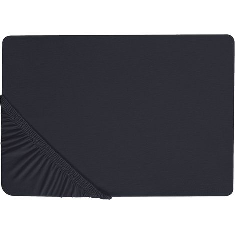Spannbettlaken JANBU Baumwolle 200 x 200 cm Schwarz