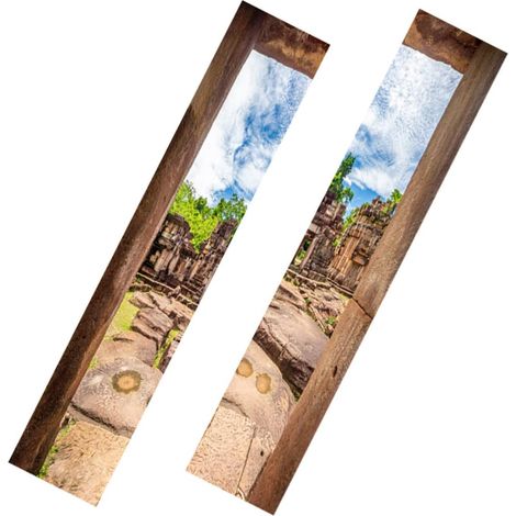 Lot de 2 Autocollants de Porte en Pvc 200x38 5 Cm Faux Autocollants Muraux (1/5)