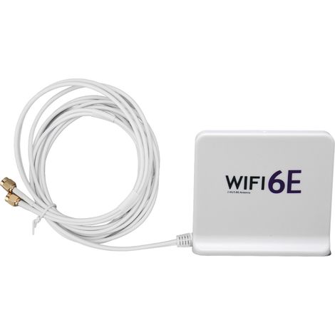 WLAN-Karte 6E mit hoher Leistung, 4 dBi Rundstrahlantenne, 2,4 GHz und 5,8 GHz, SMA-Anschluss, Weiß