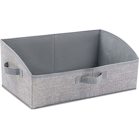 Wardrobe Storage Baskets, 2 Pack, Trapezoidal Storage Baskets, Fabric Storage Baskets with Handles, Foldable Clothes Storage Baskets, Gray, Extra Large Size. (1/4)