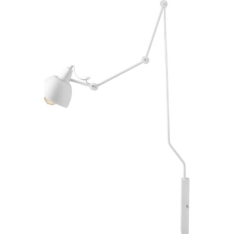 Wandleuchte Weiß E27 Metall Modern zum Lesen Wandlampe