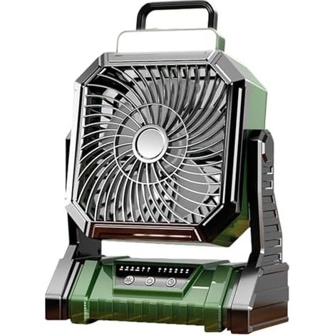 Tragbarer Campingventilator  Outdoor Wiederaufladbare Kühlgebläse mit Lampe  Mit Laterne 5400 mAh 4 Modi Einstellbare Luftblasen Für Innen Patio Sport Schreibtisch Schlafzimmer Reise Warmes (1/5)