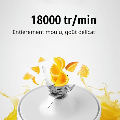 Blender Portable Électrique Smoothie Makers Mini Blender Rechargeable USB Multifonctionnel pour Bureau Home Gym Voyage (Blanc) (1/5)