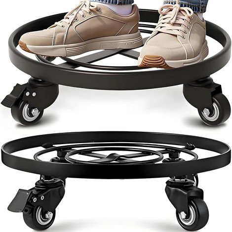 35cm 2pcs Plateau à roulettes pour Plantes - Support de Pot de Fleurs à roulettes Caddy Extérieur de Plante pour Jardins de Maison Noir (1/5)