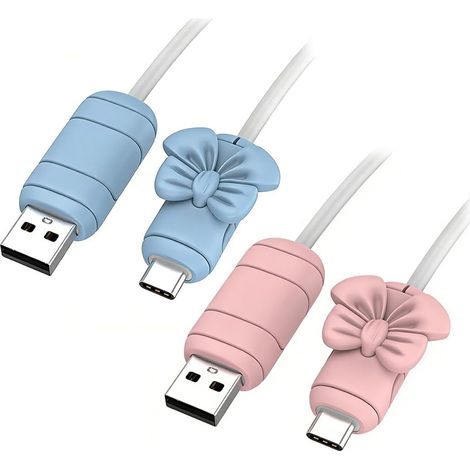 Protecteurs de Câble 2 Paire Protège-Câbles Protection Chargeur pour Chargeur Type-C Charge Rapide Tous Téléphones Câbles de Charge Câble Souris Câble USB (1/5)