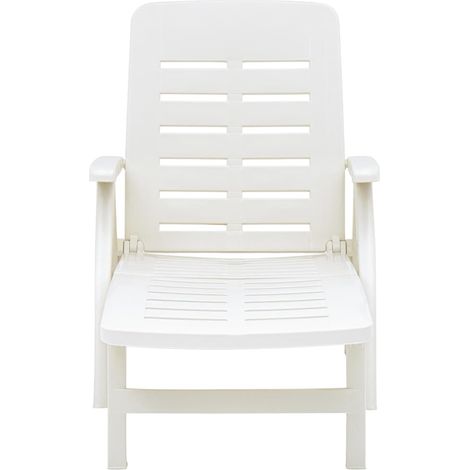 Maison Exclusive - Chaise longue pliable Plastique Blanc (1/5)
