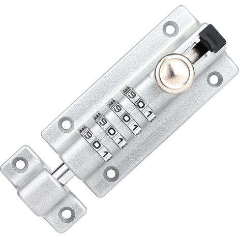 Zahlenschloss Riegelschloss Zinklegierung Silber 4-stellig für Tore & Schränke