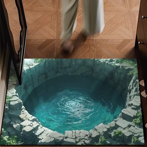 Non-slip Bath Mat, Hole Print Diatomite Bathroom Mat for Shower and Bathtub, Soft, Absorbent, Quick-Drying (Green, 80x120cm) (1/5)