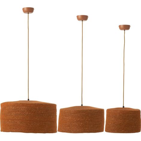 Suspension mooj en rotin noir style bohème chaleureuse - Rouille naturel rotin foncé (1/4)