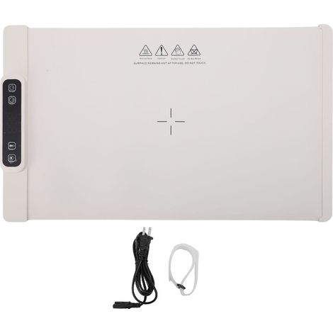 Plateau chauffant électrique en silicone, entièrement chauffant, portable et enroulable, 3 niveaux de température (60 °C à 100 °C), idéal pour les réceptions et les fêtes (beige). (1/5)