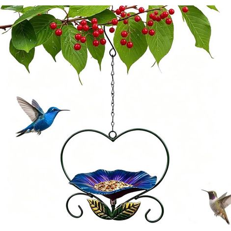 Vaschetta per uccelli da giardino, mangiatoia sospesa, vaschetta per uccelli a forma di fiore, ciotola per il cibo, mangiatoia da giardino, vaschetta per uccelli, vaschetta per uccelli da esterno (1/5)