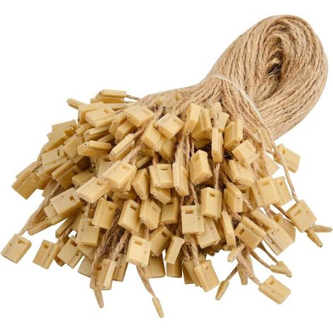 Packung mit 2000 Preisschildbändern, 20 cm, Schnur zum Aufhängen von Preisschildern mit Verschluss, für Stoff (1/5)