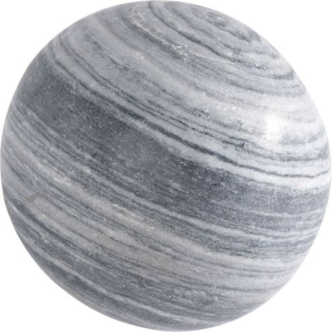 Jardinex – Boule déco jardin en marbre noir et blanc – Résistante aux intempéries – Ø 30 cm – Finition polie unique (1/2)