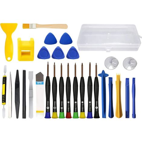 Kit d'outils de réparation de téléphone 30 pièces, ensemble de tournevis de précision professionnels, avec 8 tournevis de précision magnétiques et une barre de levier, adapté aux smartphones, tablette (1/5)