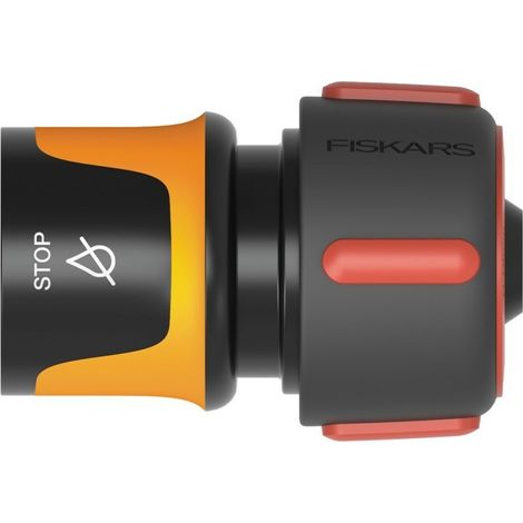 Fiskars Schnellkupplung mit Stopper für Gartenschläuche 19 mm ¾ Zoll (1/2)