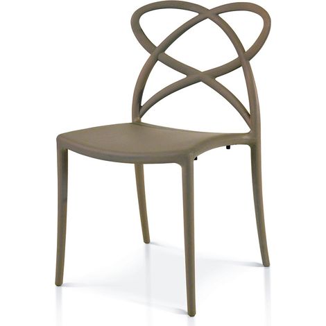 Sedia di Design in Polipropilene Tortora