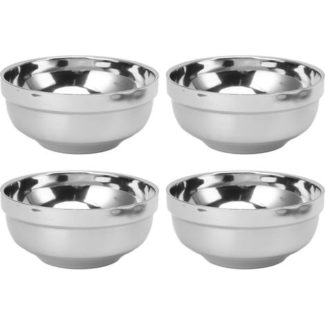 10Pcs bol inox double paroi polyvalent robuste isolé soupe snack de maison école (1/5)