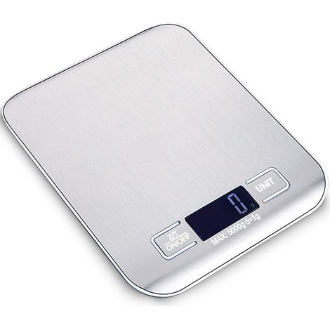 Hochpräzise elektronische Küchenwaage mit hintergrundbeleuchtetem LCD-Display, Tara-Funktion, Edelstahl, intelligenter digitaler Technologie, multifunktionale Lebensmittelwaage (1/4)