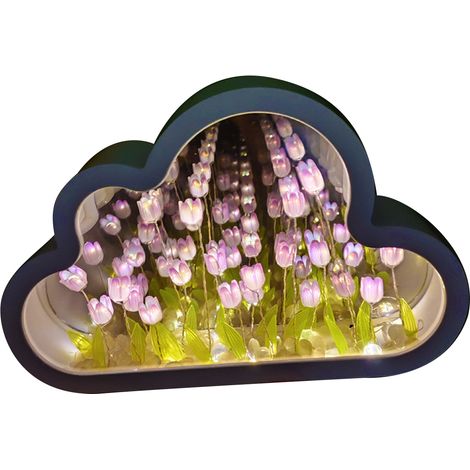 Veilleuse tulipe à faire soi-même pour la chambre, lampe de bureau nuage tulipe (1/5)