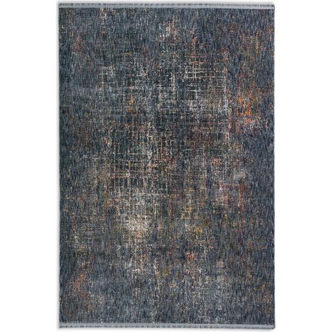 ASTRA Tapis «Sarezzo» Grille bleu 80 x 150 cm Tapis à poils doux (1/5)