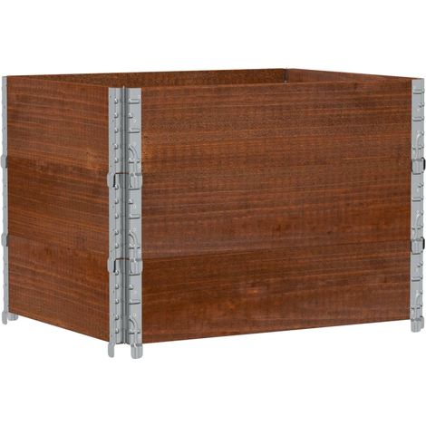 Pallet Collars 3 pcs Brown 80x60 cm Solid Wood Pine vidaXL