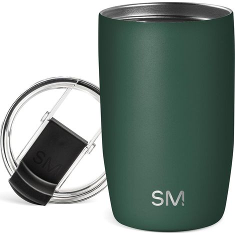 Tasse de Café de Voyage avec Couvercle Rabattable Tasse de Café Glacé Isolée en Acier Inoxydable Cadeaux pour Femmes et Hommes Voyager Collection 350ml Forest (1/5)
