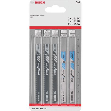Bosch 2608667855 Hoja de sierra de calar U111C U111D U118A 5 uds (1/2)