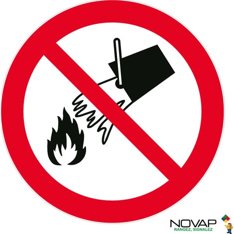 Panneau Interdit d'éteindre avec l'eau - Rigide Ø450mm - 4081182