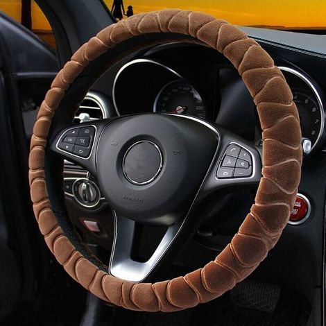 Lenkradbezug aus Kunstfell, winterwarmes Lenkrad, passend für die meisten Autos mit 38 cm Größe, Innenzubehör