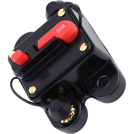 Disjoncteur de circuit DC12V pour autoradio, bateau, moto, système audio stéréo, fusible de réinitialisation (80A) (1/5)