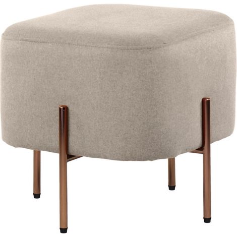 Pouf poggiapiedi in tessuto grigio - Kate (1/5)