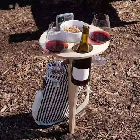 Table à vin portable, table à verres à vin, table à vin portable pour la plage (1/5)