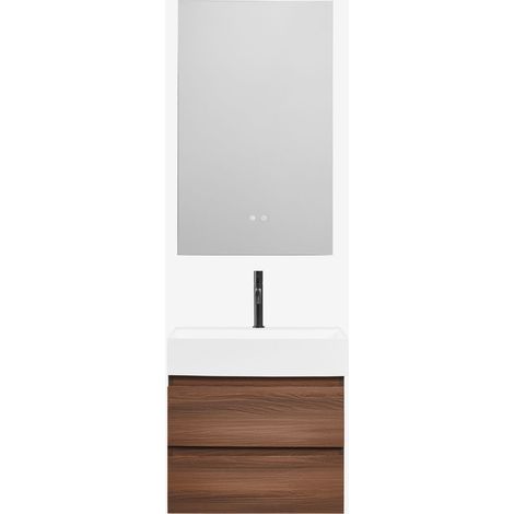 Set di mobili da bagno in legno e impiallacciatura di frassino con lavabo integrato Ona SKLUM (1/5)