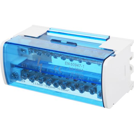 Boîte de distribution de terminal pour rail DIN à 2 niveaux JH8411 avec couvercle transparent pour fil 125A (1/5)