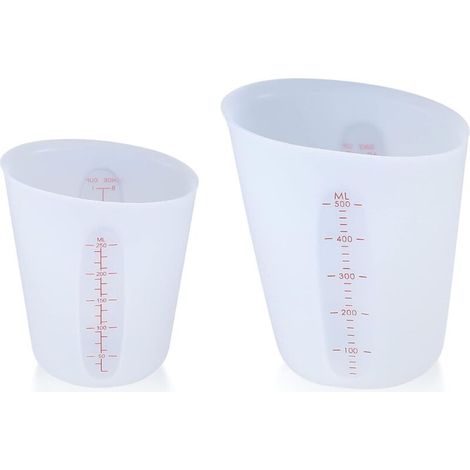 Silikon-Messbecher 250 ml und 500 ml – 2er-Set mit präziser Skala für Epoxidharz, Heimwerkerprojekte und Labor