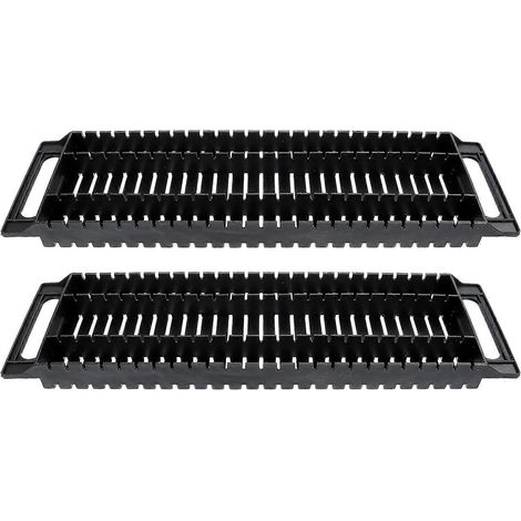 2 supports antistatiques à double oreille pour circuits imprimés (PCB) à 25 emplacements, noir (1/5)