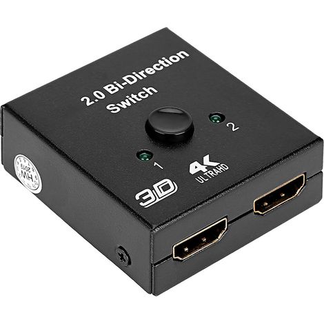 Commutateur d'interface multimédia HD 2 entrées vers 1 sortie, répartiteur d'interface multimédia HD bidirectionnel, compatible 4K (1/5)