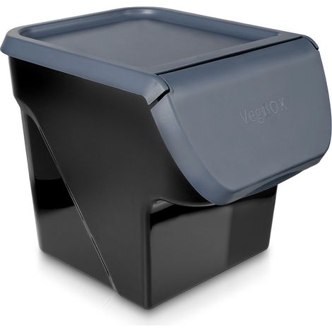 Recipiente para frutas y verduras con tapa, color antracita, 13 l (1/5)