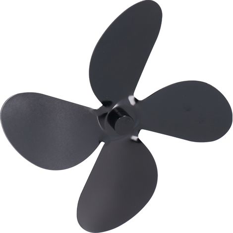 Universelle Kaminventilatorflügel, 4 schwarze Aluminiumlegierungsflügel, Teile kompatibel mit Holzöfen (1/5)