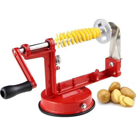 Potato Cutter, Manual Spiral Fruit and Vegetable Chip Making Tool, Stainless Steel Spiral Cutter for Potatoes and Cucumbers (1/5)