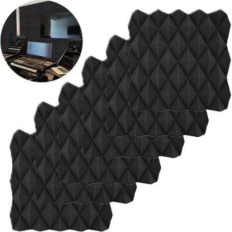 Panneaux en Mousse Acoustique – Pyramide Absorbant le Bruit Isolation Phonique Mur et Plafond– Studio Home Cinéma Sans support adhésif cm (1/4)