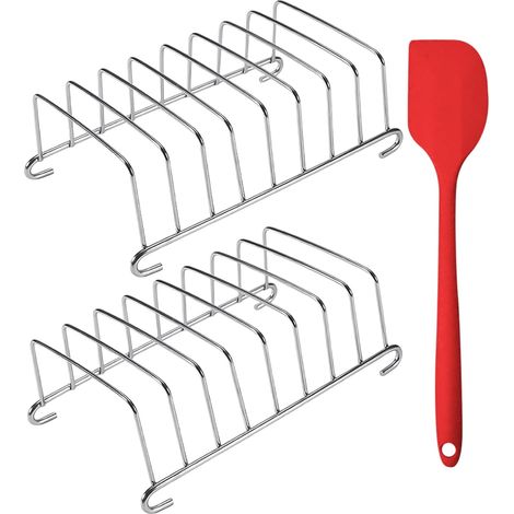 2 Supports À Pain, 1 Spatule Silicone, Grille Acier Inoxydable, Rangement Tranches, Cuisine