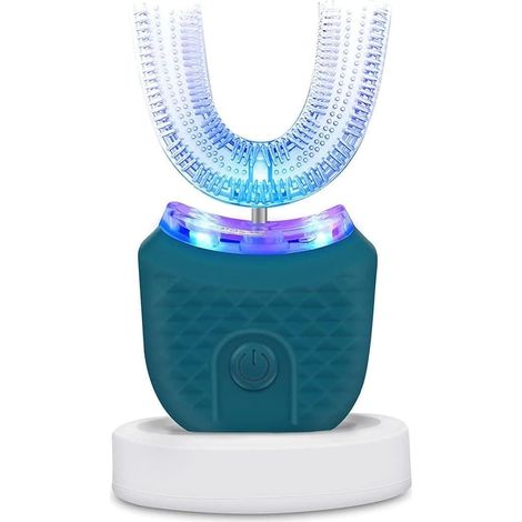Brosse à dents électrique en forme de U à 360° - 3 modes de nettoyage, étanche IPX7, nettoyeur de dents ultrasonique automatique-AquaForge (1/5)