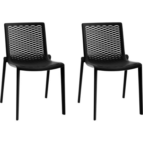 Set 2 sillas interior, exterior negro NETKAT Resol
