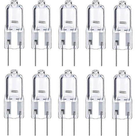 Lot de 10 ampoules halogènes G4 35 W 12 V à intensité variable, culot GY6.35, pour éclairage d'ambiance sous meuble. (1/5)